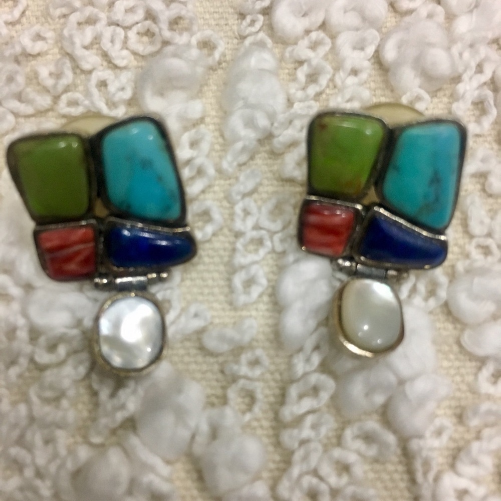 Stunning sterling silver and gemstone earrings.